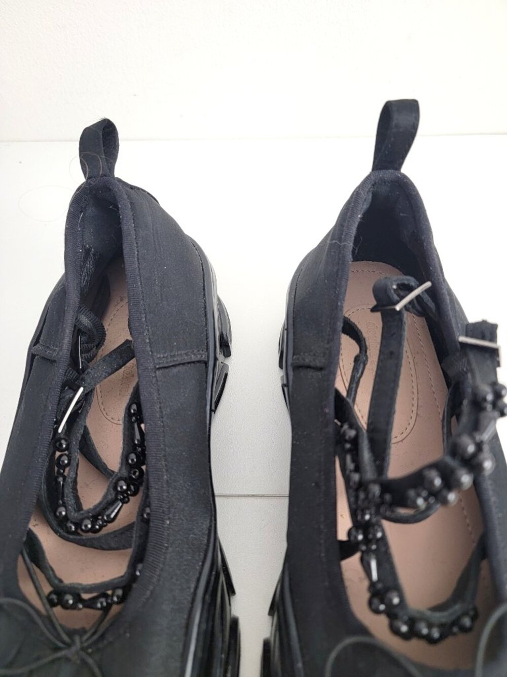 Double Standard Ballet Sneakers in Black with Pearls 39 8.5 - Picture 7 of 9